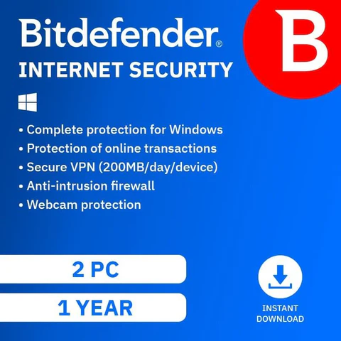 Bitdefender Internet Security 2 Device 1-Year Subscription Download