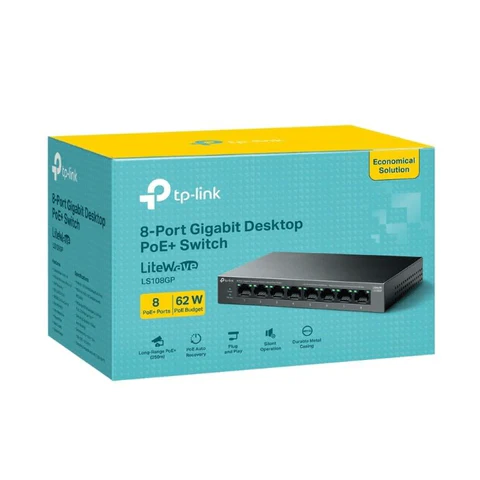 TP-Link LiteWave LS108GP 8-port GbE PoE+ Unmanaged Switch